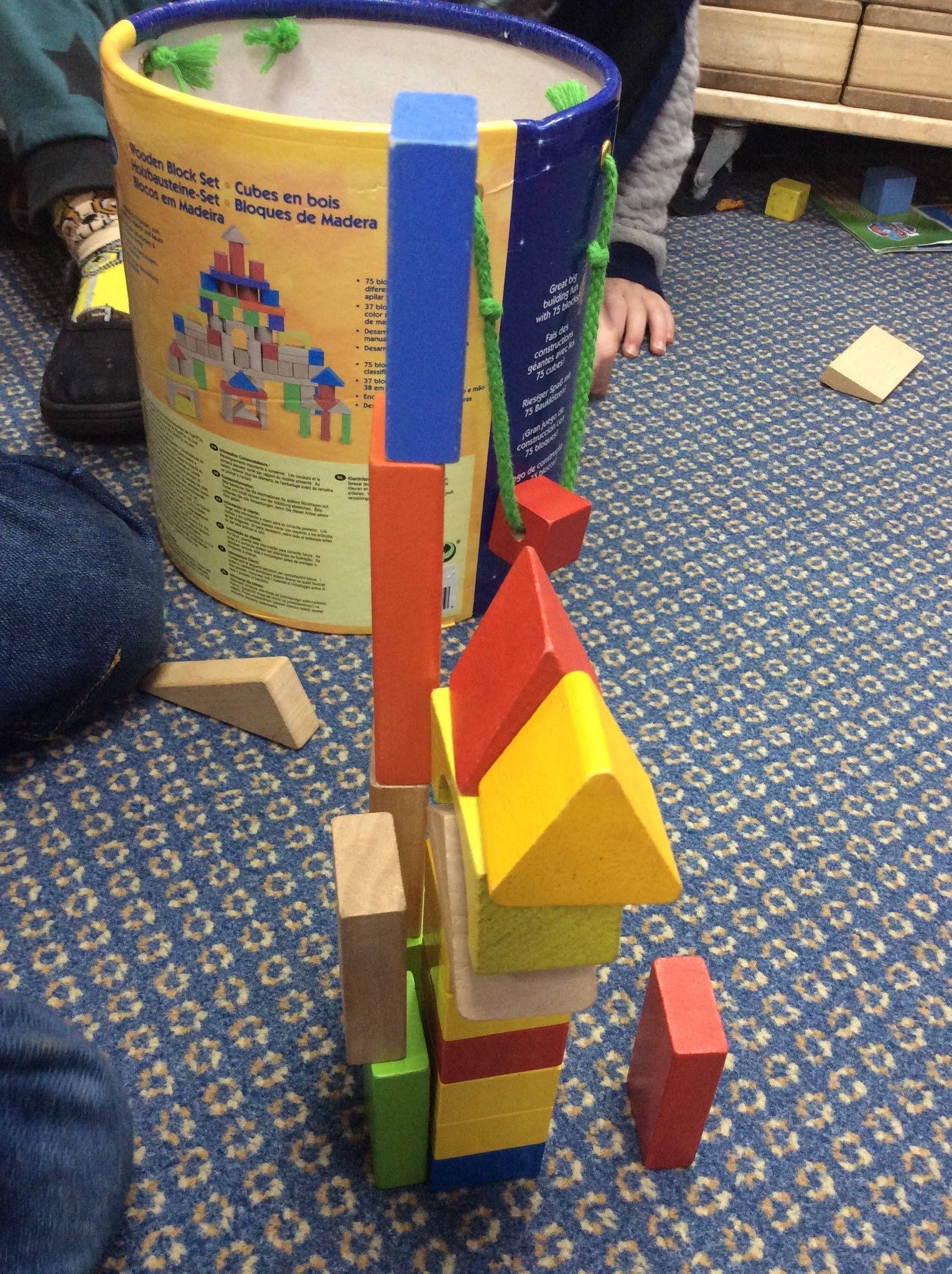 Picture of child making towers with blocks