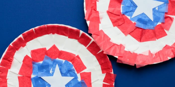 Paper Plate Captain America Shield